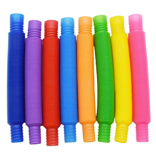 "8-Pack Large Pop Tubes: Sensory Fidget Toys for Stress & Anxiety Relief – Fun, Stretchy Learning Tubes for Kids, Toddlers, and Adults!"