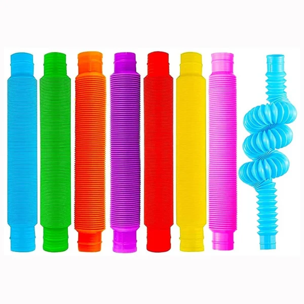 "8-Pack Large Pop Tubes: Sensory Fidget Toys for Stress & Anxiety Relief – Fun, Stretchy Learning Tubes for Kids, Toddlers, and Adults!"